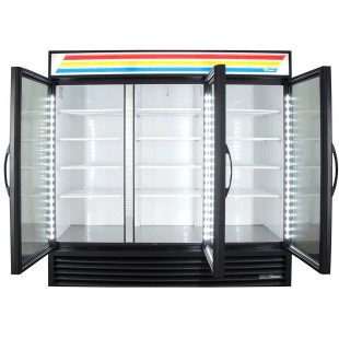 True Refrigeration GDM-72-HC~TSL01_BL 78 Inch Refrigerated Merchandiser Three-section Stainless Steel