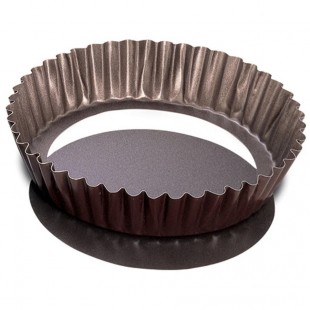 JB Prince MA145 9.5Inch Round Non-stick Fluted Tart Mold Cast Iron Black