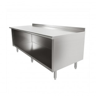 Advance Tabco EF-SS-248M 96 Inch Work Table Open Front Cabinet Base with Mid-shelf