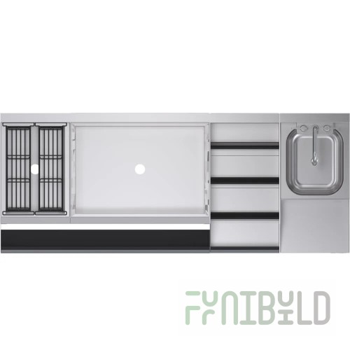 Krowne KR24-W60E-10 60 Inch Stainless Steel Ice Bin and Cocktail Station with Blender and Liquor Stations