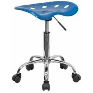Flash Furniture LF-215-BRIGHTBLUE-GG 17 Inch Swivel Drafting Stool Adjustable Height Plastic Contemporary
