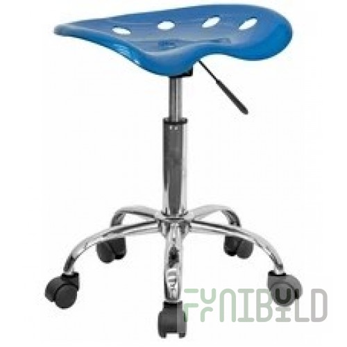 Flash Furniture LF-215-BRIGHTBLUE-GG 17 Inch Swivel Drafting Stool Adjustable Height Plastic Contemporary