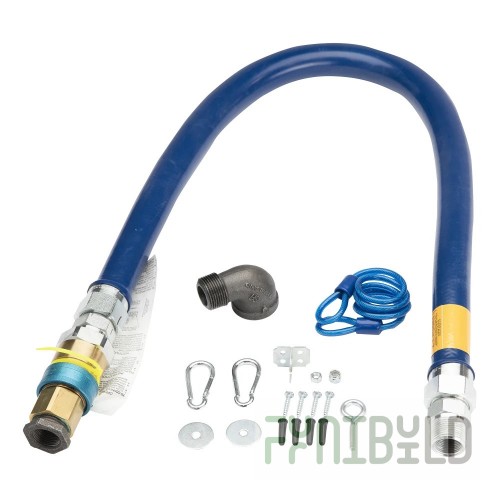 Optional 36 Inch Gas Flex Hose Quick Disconnect with Restraining Device 3/4