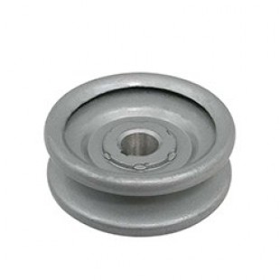 Steel pulley for belts in a vegetable cutter