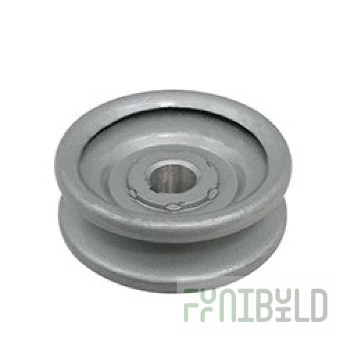 Steel pulley for belts in a vegetable cutter