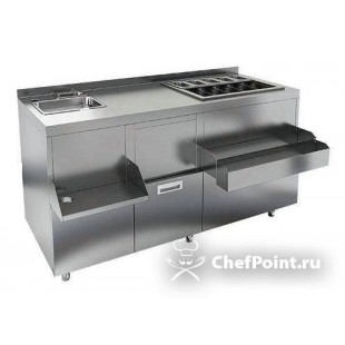 Bar station with side Hicold NBMKS-15/7BPK (1500x700(870 with shelf)x850mm)