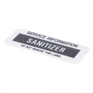 Glastender 1000486 Sanitizer Decal Glastender