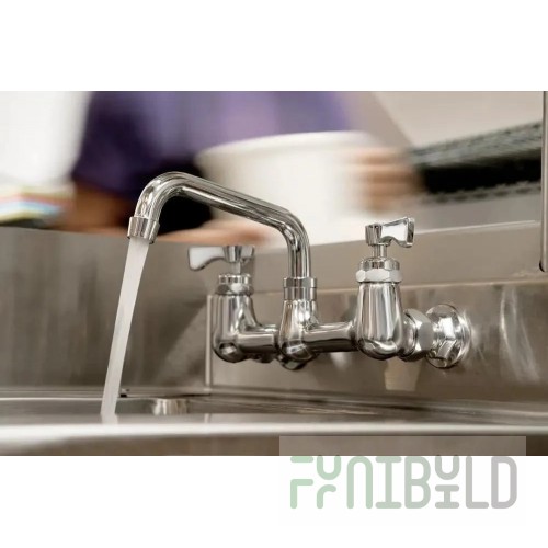 Krowne 14-808L 8 Inch Wall Mounted Faucet with Swing Spout and Ceramic Valves