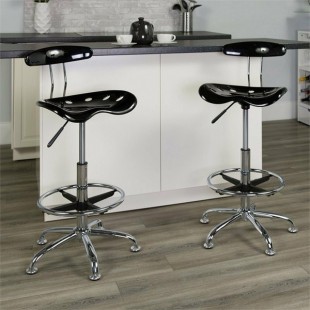 Flash Furniture LF-215-BLK-GG 17.25 Inch Swivel Drafting Stool with Contemporary Style