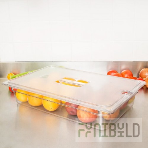 Carlisle 10201B07 Full Size Food Pan 12.7 Quarts Clear Polycarbonate with Indicators