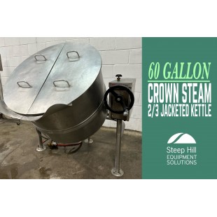 Crown Steam 2PHC-60 60 Gallon Kettle Cover Two Piece Hinged Stainless Steel