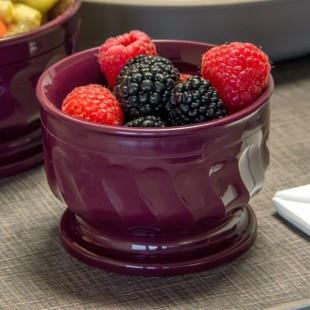Dinex DX330061 Turnbury 9 oz. Cranberry Insulated Bowl with Pedestal Base - 48/Case