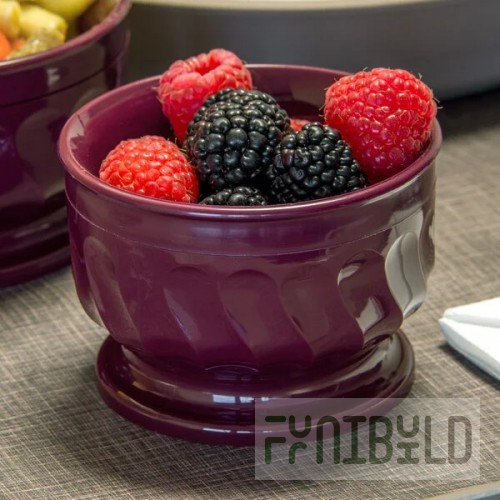 Dinex DX330061 Turnbury 9 oz. Cranberry Insulated Bowl with Pedestal Base - 48/Case