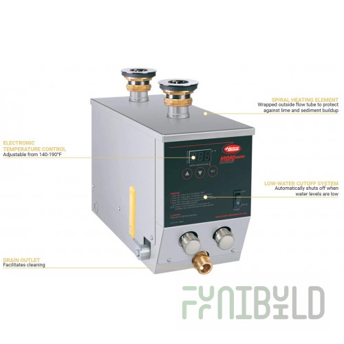 Hatco FR2-6_240/60/1 7.75 Inch Electric Bain Marie Heater Stainless Steel with Low Water Cut-Off