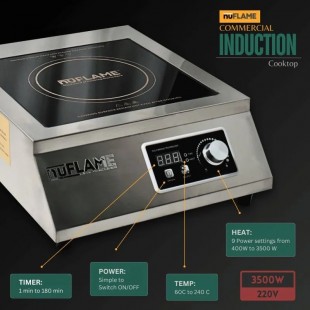 Induction cooker PEI-6/L2, 4 burners of 3.5 kW and 2 burners of 2.5 kW; power consumption - 19 kW. 1165(1085)*900*859