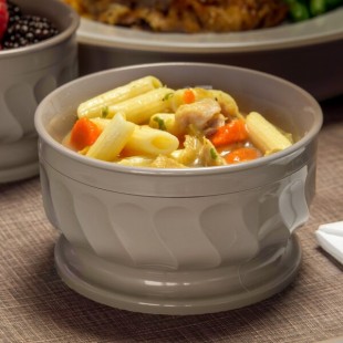 Dinex DX320031 Turnbury 5 oz. Latte Insulated Bowl with Pedestal Base - 48/Case