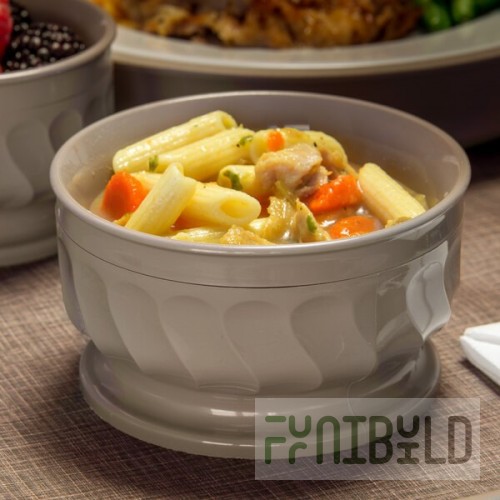 Dinex DX320031 Turnbury 5 oz. Latte Insulated Bowl with Pedestal Base - 48/Case