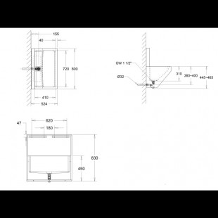 Washing bath VSM-1/480-N-TEH, 580x580x870 in
