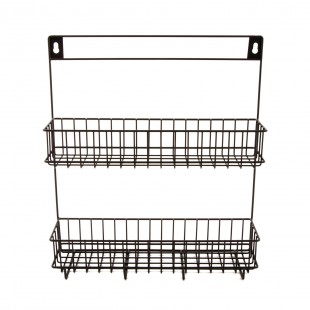 GET Enterprises WB-308-MG 12 Inch Breeze Basket 2 Tier Wall Mount Powder Coated Iron Metal Grey GET Enterprises WB-308-MG 12 Inch Breeze Basket 2 Tier Wall Mount Powder Coated Iron Metal Grey
