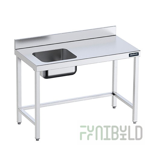 Wall-mounted table NBMSZOM-5/7B with a sink (500x700x850mm, with a side)