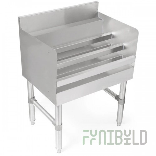 John Boos UBLD-1812 12 Inch Width (3) Tier Freestanding Underbar Bottle Display Stainless Steel
