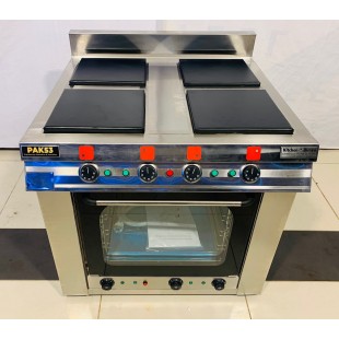 Electric stove 4-burner with oven EPK-47ZhSh (faced stainless steel) ser. 700 (800x810x(860)975mm, 16 kW)