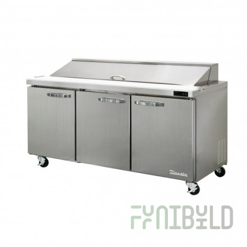 Blue Air BLPT72-HC Sandwich Prep Table Three-section 72-3/8