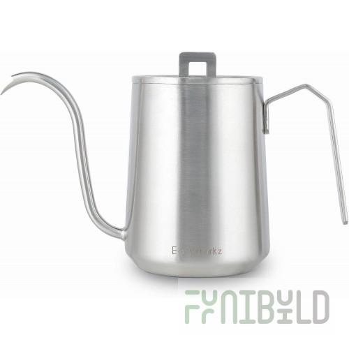 Steelite 5351S224 53-1/2 Oz Coffee Pot With Lid Goose Neck 18/10 Stainless Steel