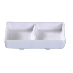 Yanco OK-4031 5-3/4 Inch Osaka Divided Dish Dishwasher Safe Melamine White