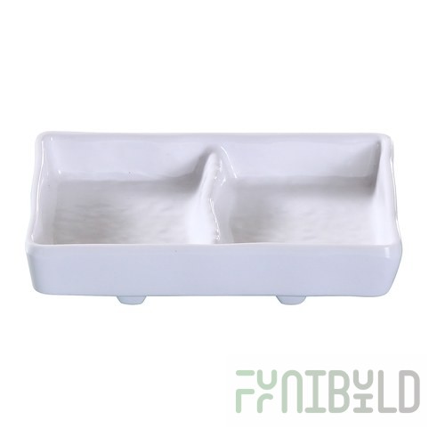 Yanco OK-4031 5-3/4 Inch Osaka Divided Dish Dishwasher Safe Melamine White