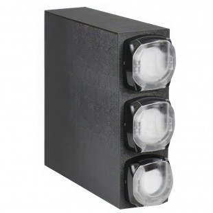 Vollrath M3V-LLL LidSaver® 3 Black 3-Slot Vertical Shallow Countertop Lid Dispenser Cabinet