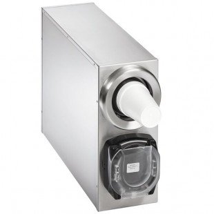 Vollrath K58822-D Stainless Steel 1-Slot Vertical 8 - 44 oz. Countertop Cup Dispenser Cabinet with 1 LidSaver® 3 Dispenser