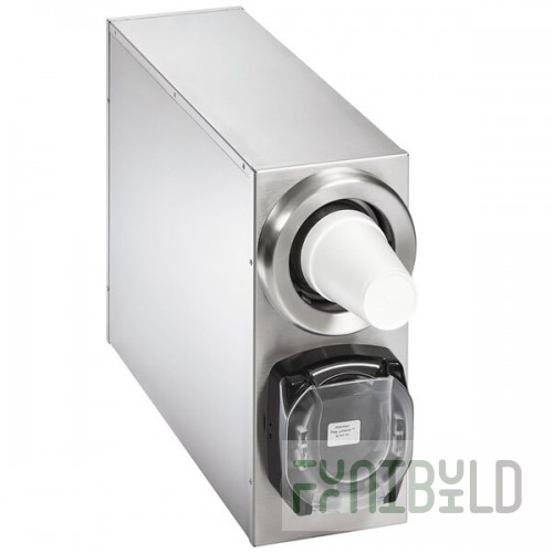 Vollrath K58822-D Stainless Steel 1-Slot Vertical 8 - 44 oz. Countertop Cup Dispenser Cabinet with 1 LidSaver® 3 Dispenser