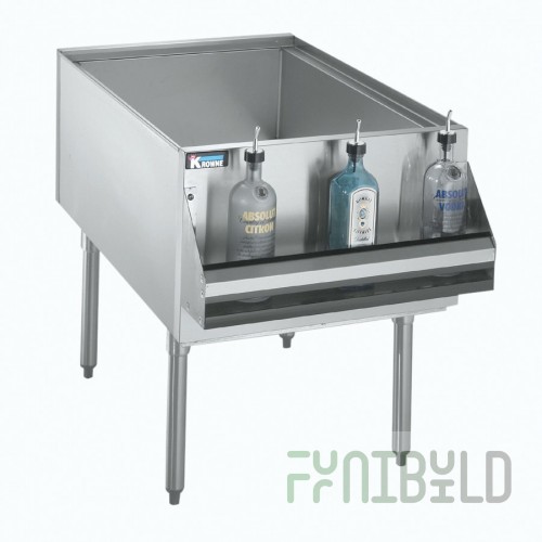 Krowne MB-1824 24 Inch Ice Bin Mobile with Casters Stainless Steel Construction