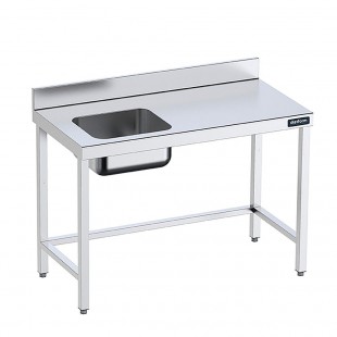 Wall-mounted table NBMSZM-5/7B with a sink (500x700x850 in, with a side)