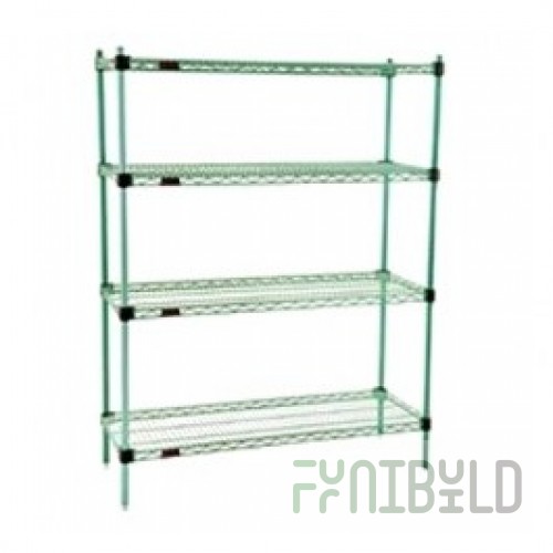 Eagle F2QA2-74-2448C 48 Inch 4 Tier Wire Shelving Unit with Chrome Finish