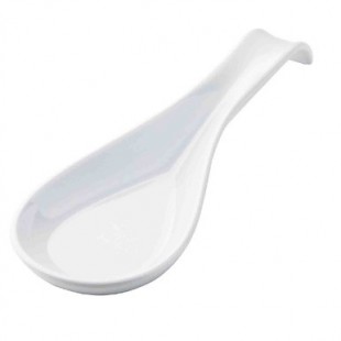 Tablecraft 12278 10 Inch Melamine Spoon Rest White for Utensils Management