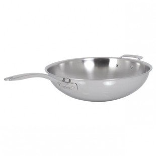 Spring USA 8216-60/34 7.3 Quart Induction Wok Pan Round Bottom Two Handles