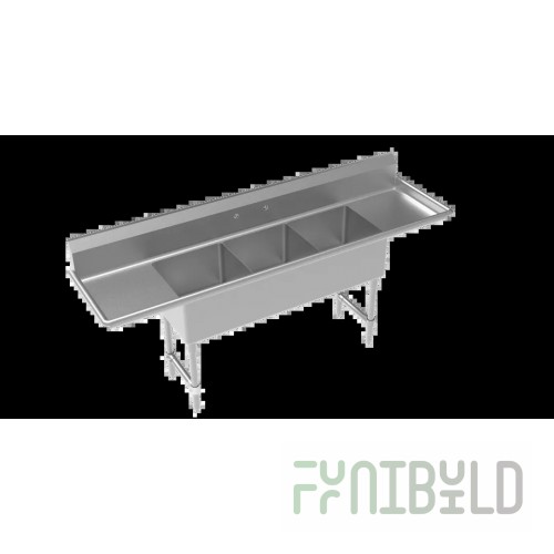 Krowne CS-1818-L-LF 39 Inch Commercial Sink with Left Drainboard Stainless Steel