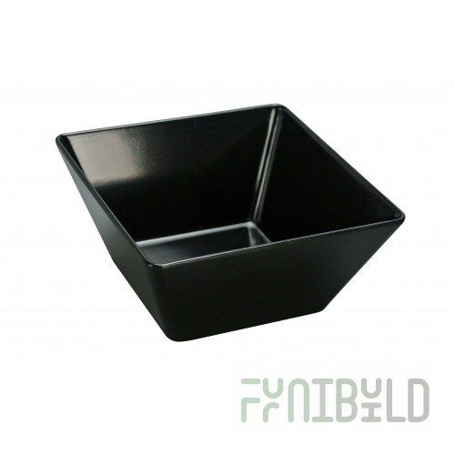 Yanco RM-412BK 8 Quart Square Bowl Black Melamine Dishwasher Safe