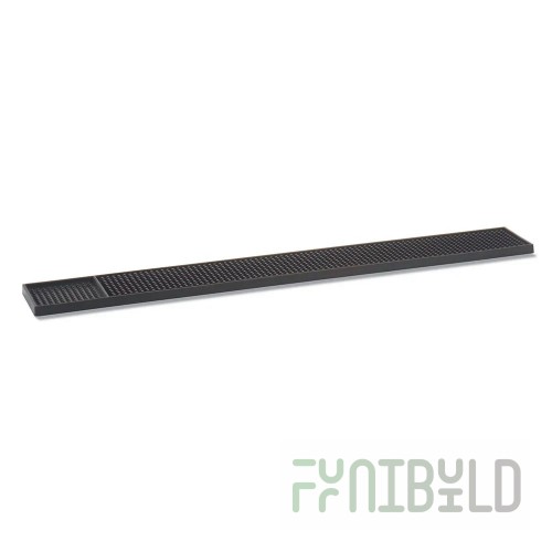 Vollrath 2330-99 23-1/2 Inch Bar Mat Black Rubber Rail-Mate Glass Mat