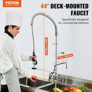 SPG International USF-8-D Universal Stainless Standard Duty Faucet Deck-mounted 8