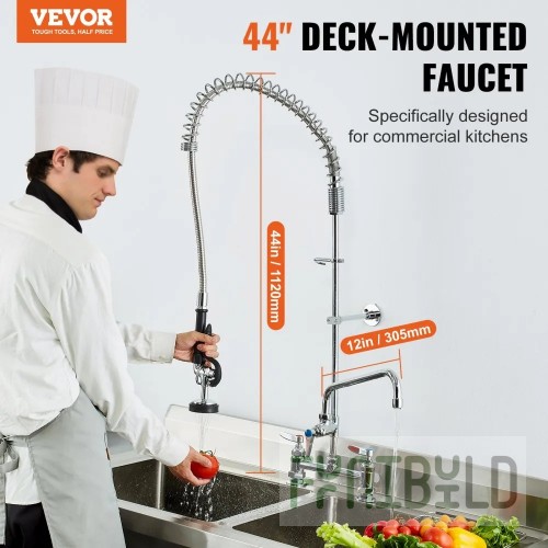 SPG International USF-8-D Universal Stainless Standard Duty Faucet Deck-mounted 8