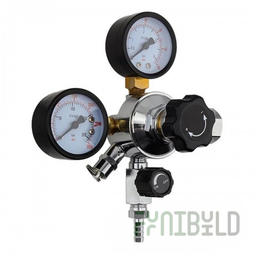 Optional 5 lb Dual Gauge CO2 Kit Parts With Aluminum Cylinder and Regulator, Micro Matic TK