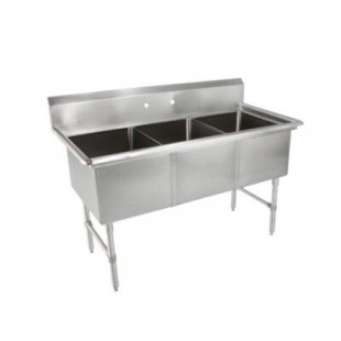 John Boos 3PB1824 59 Inch Stainless Steel Sink 3 Compartment Pro-Bowl