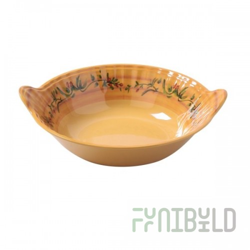 Yanco OL-512 2 Quart Round Olive Bowl with Handles Melamine 12-1/2 Inch