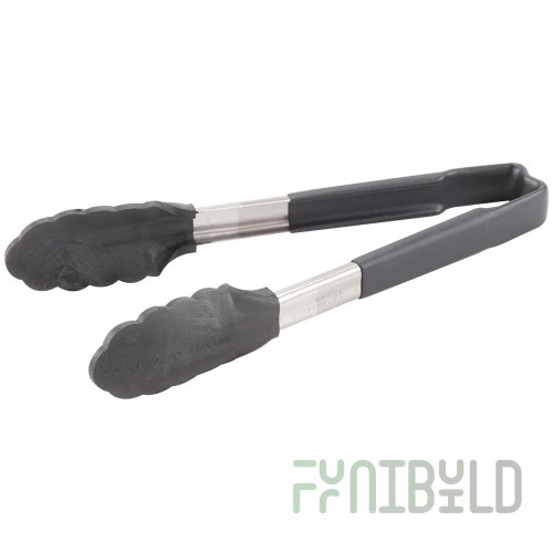Vollrath 4780922 9-1/2 Inch Utility Tongs One-piece Heavy Gauge Stainless with Nylon Ends