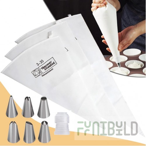 AllPoints 185805 14 Inch Pastry Bag Coated Reusable Plastic Piping Tool