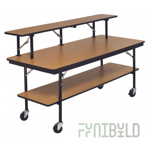 Forbes Industries LM1296B-MB 12 Inch Width Buffet Riser Plywood Core with Steel Legs