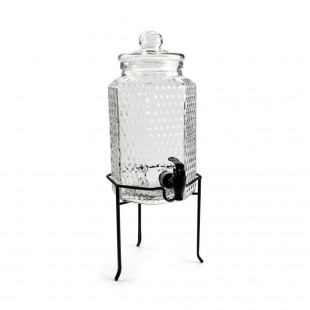 Acopa 1 Gallon Glass Beverage Dispenser with Metal Stand